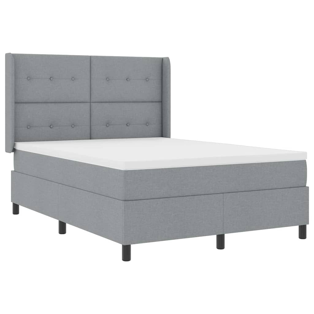 Letto a Sorgente LED Grigio chiaro 140 x 200 cm Tessuto | homemem39