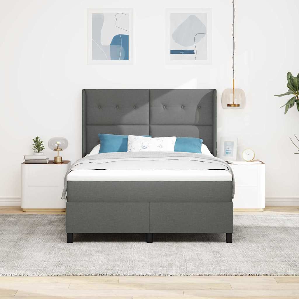 Letto a Sorgente LED Grigio scuro 140 x 200 cm Tessuto | homemem39