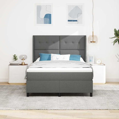 Letto a Sorgente LED Grigio scuro 140 x 200 cm Tessuto | homemem39