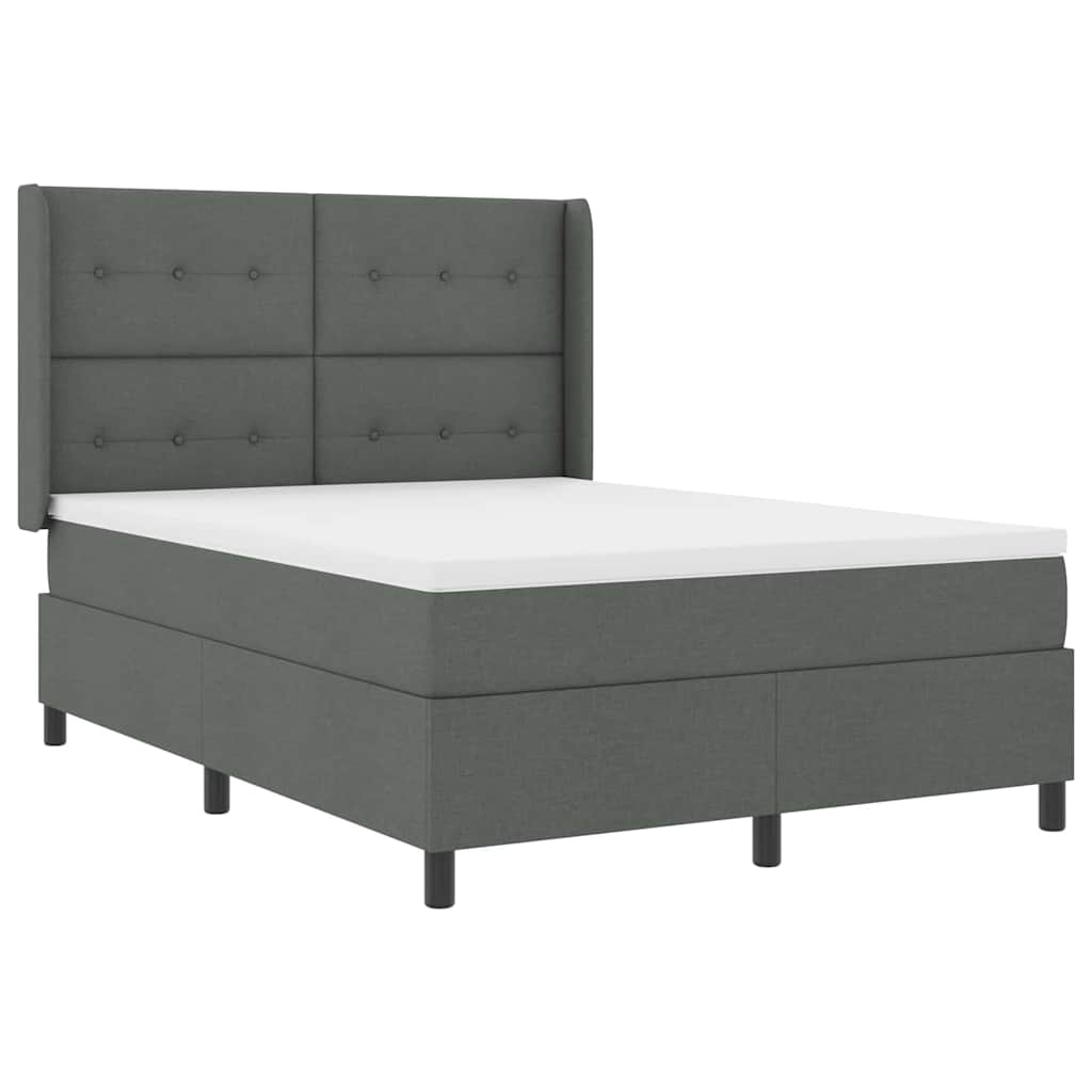 Letto a Sorgente LED Grigio scuro 140 x 200 cm Tessuto | homemem39