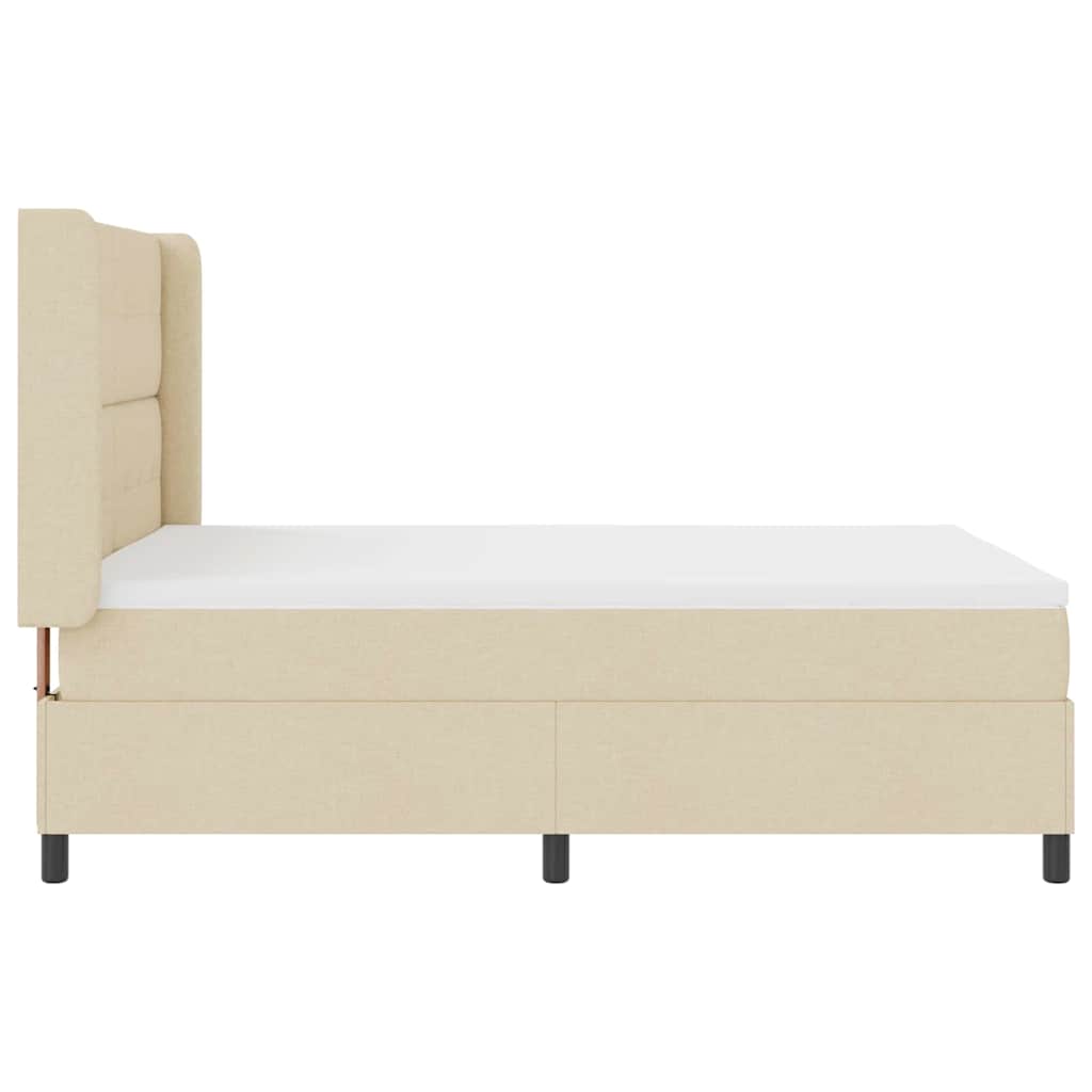 Letto a Sorgente LED con testiera Crema 140 x 200 cm Tessuto | homemem39