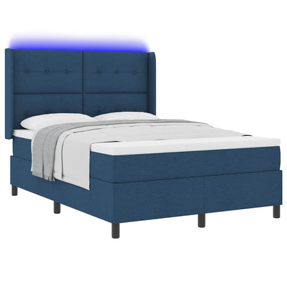 Letto a Sorgente LED con testiera Blu 140 x 200 cm Tessuto | homemem39