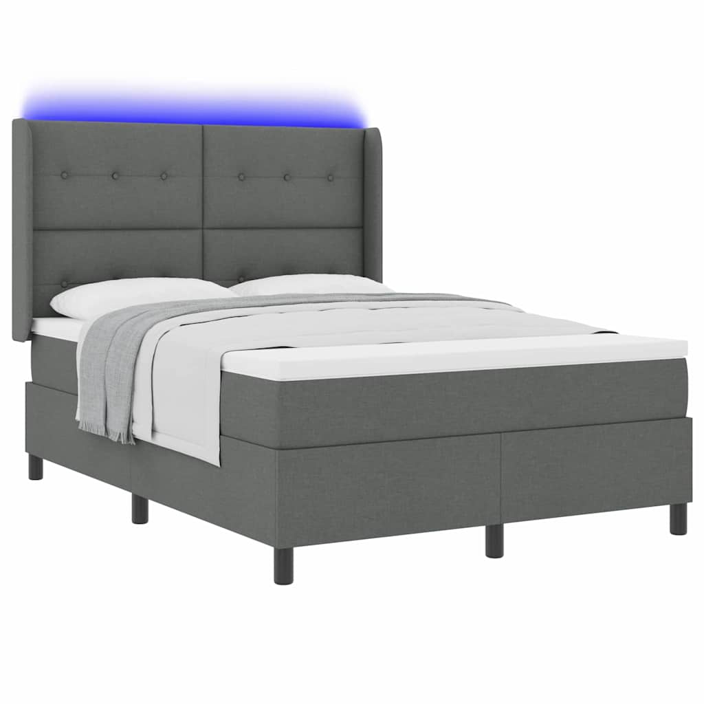 Letto a Sorgente LED Grigio scuro 160 x 200 cm Tessuto | homemem39