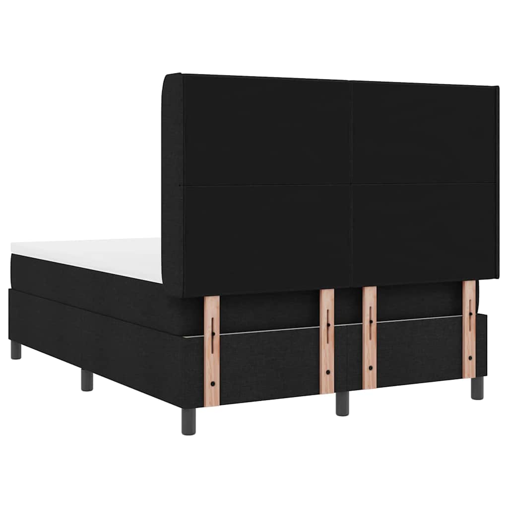 Letto a Sorgente LED con testiera Nero 160 x 200 cm Tessuto | homemem39