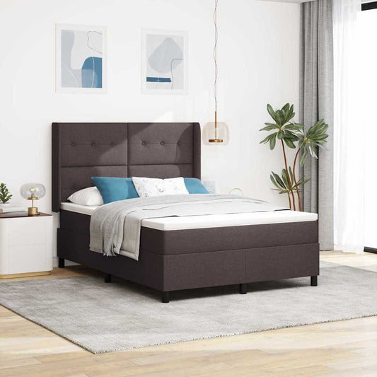 Letto a Sorgente LED Marrone Scuro 160 x 200 cm Tessuto | homemem39
