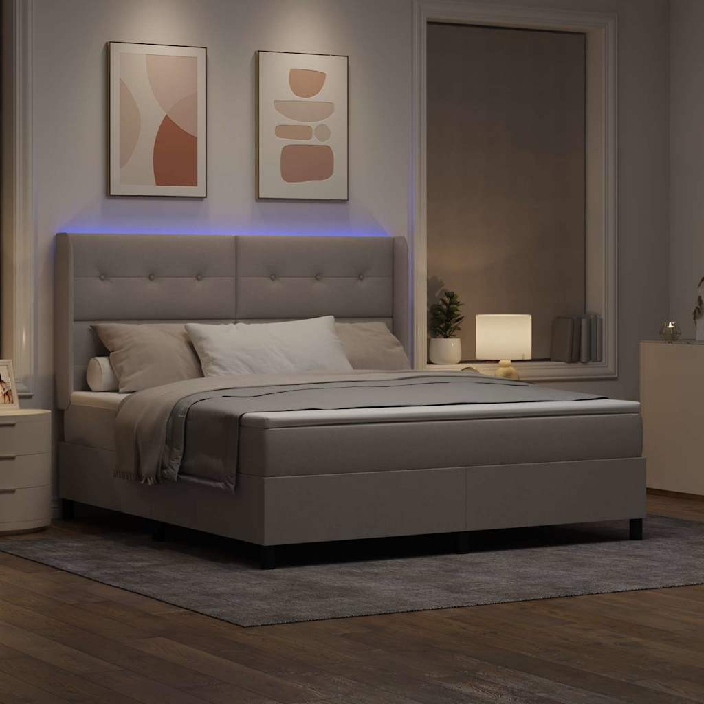 Letto a Sorgente LED con testiera Talpa 180 x 200 cm Tessuto | homemem39