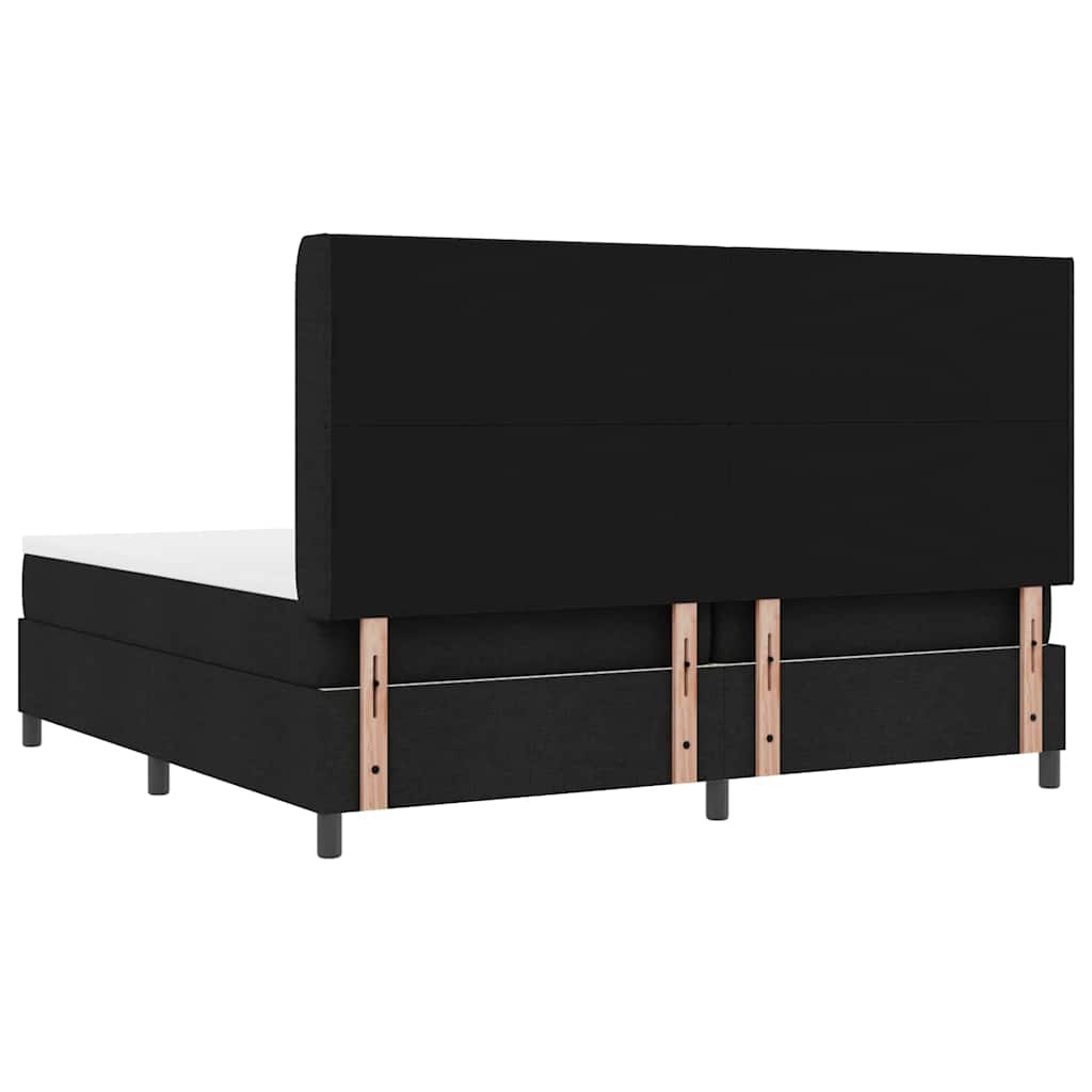 Letto a Sorgente LED con testiera Nero 200 x 200 cm Tessuto | homemem39