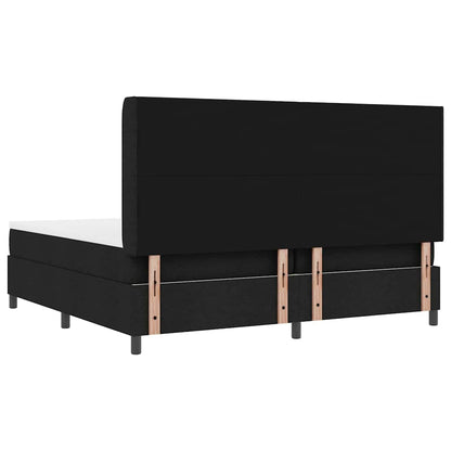 Letto a Sorgente LED con testiera Nero 200 x 200 cm Tessuto | homemem39