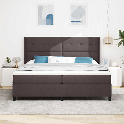 Letto a Sorgente LED Marrone Scuro 200 x 200 cm Tessuto | homemem39