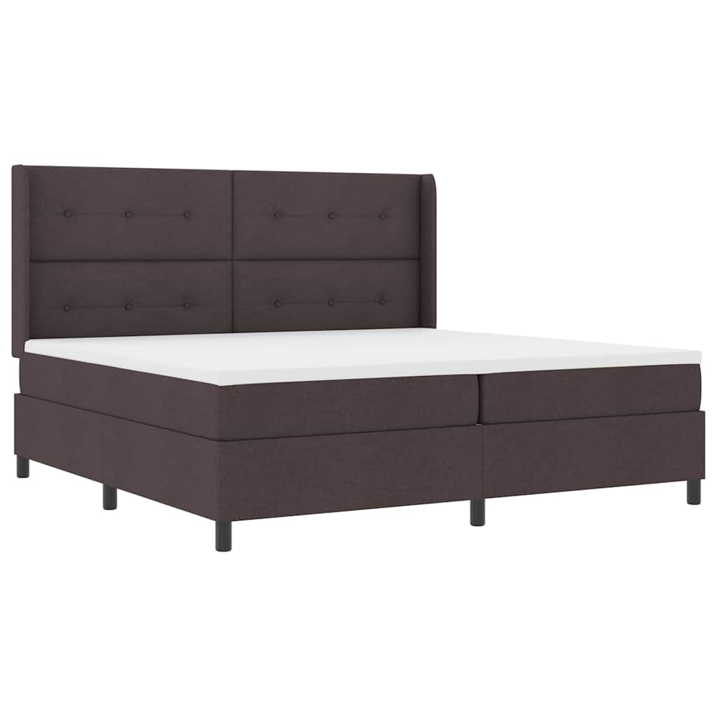 Letto a Sorgente LED Marrone Scuro 200 x 200 cm Tessuto | homemem39