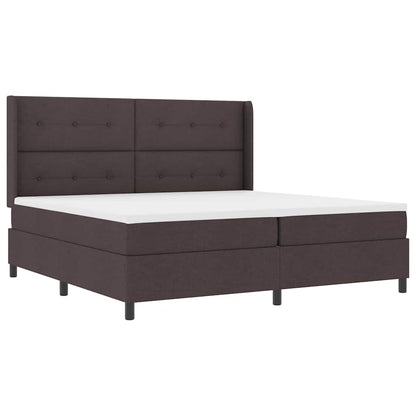 Letto a Sorgente LED Marrone Scuro 200 x 200 cm Tessuto | homemem39
