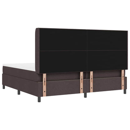 Letto a Sorgente LED Marrone Scuro 200 x 200 cm Tessuto | homemem39