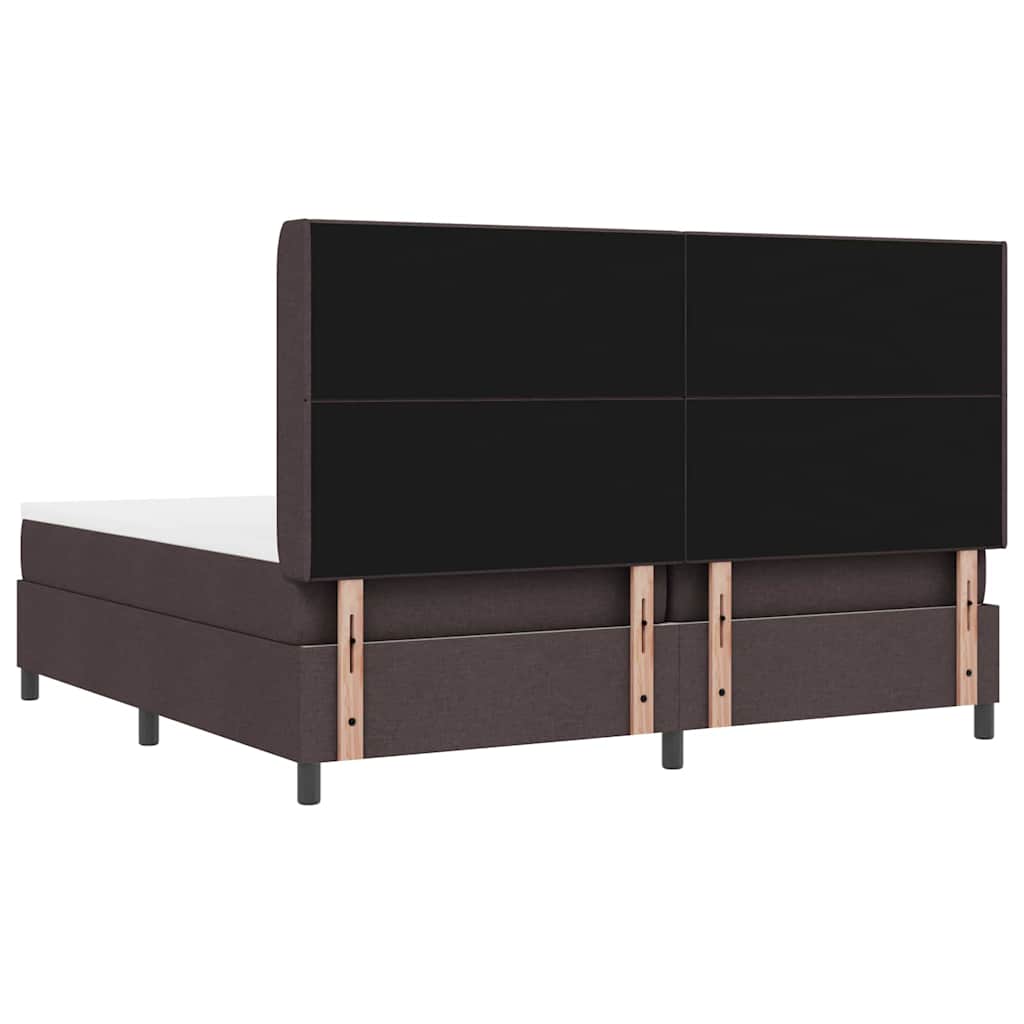 Letto a Sorgente LED Marrone Scuro 200 x 200 cm Tessuto | homemem39