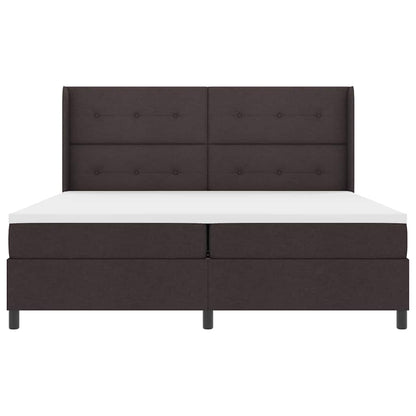 Letto a Sorgente LED Marrone Scuro 200 x 200 cm Tessuto | homemem39