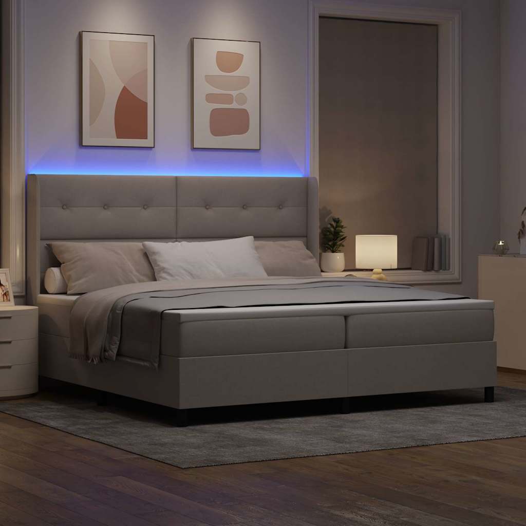 Letto a Sorgente LED con testiera Talpa 200 x 200 cm Tessuto | homemem39