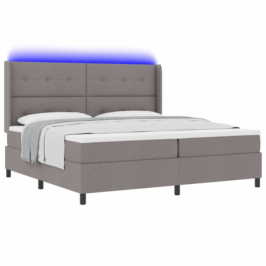 Letto a Sorgente LED con testiera Talpa 200 x 200 cm Tessuto | homemem39