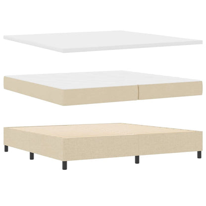 Letto a Sorgente LED con testiera Crema 200 x 200 cm Tessuto | homemem39