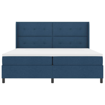 Letto a Sorgente LED con testiera Blu 200 x 200 cm Tessuto | homemem39
