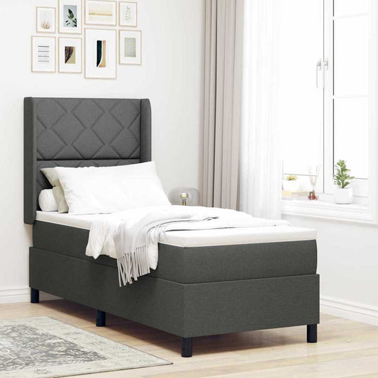 Letto a Sorgente LED Grigio scuro 80 x 200 cm Tessuto | homemem39