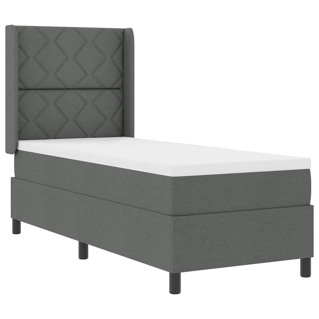 Letto a Sorgente LED Grigio scuro 80 x 200 cm Tessuto | homemem39