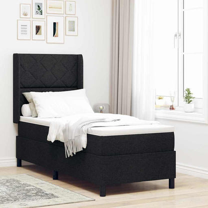 Letto a Sorgente LED con testiera Nero 80 x 200 cm Tessuto