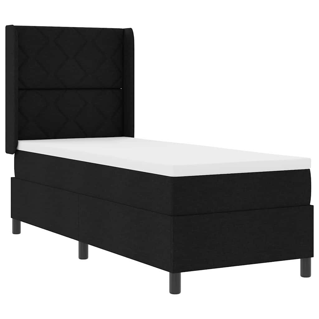 Letto a Sorgente LED con testiera Nero 80 x 200 cm Tessuto | homemem39