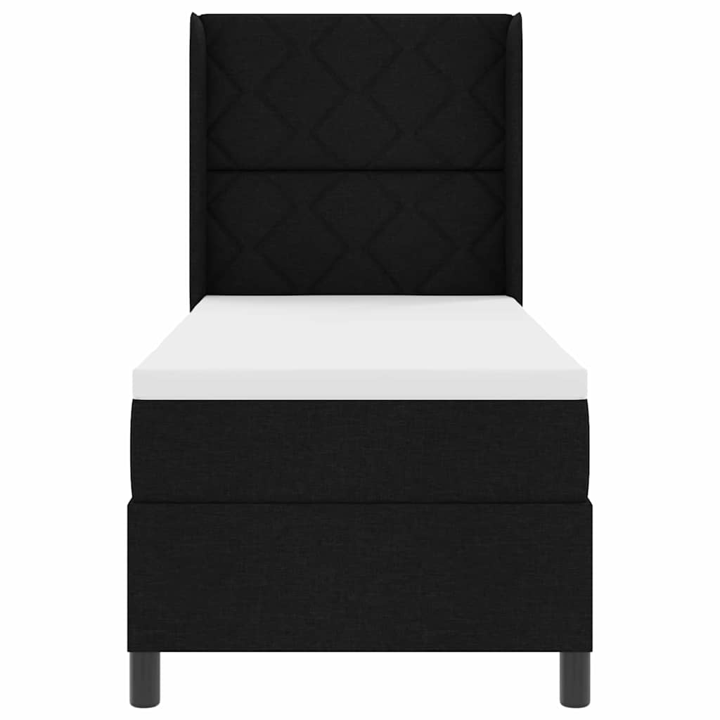 Letto a Sorgente LED con testiera Nero 80 x 200 cm Tessuto | homemem39