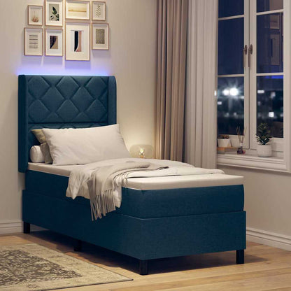 Letto a Sorgente LED con testiera Blu 80 x 200 cm Tessuto | homemem39