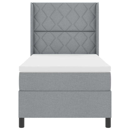 Letto a Sorgente LED Grigio chiaro 100 x 200 cm Tessuto