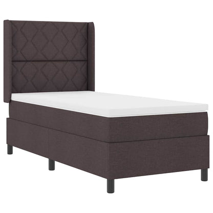 Letto a Sorgente LED Marrone Scuro 100 x 200 cm Tessuto | homemem39