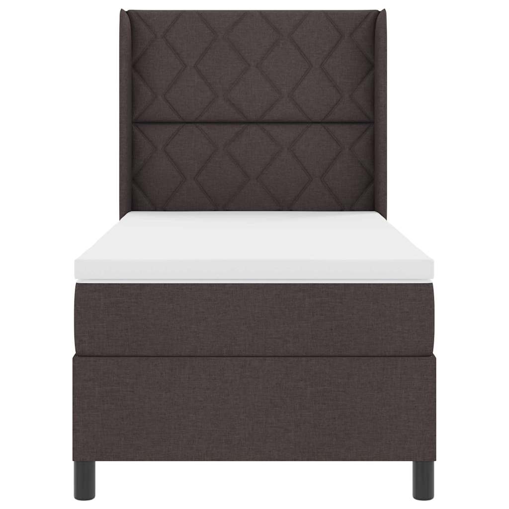 Letto a Sorgente LED Marrone Scuro 100 x 200 cm Tessuto | homemem39