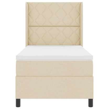Letto a Sorgente LED con testiera Crema 100 x 200 cm Tessuto | homemem39