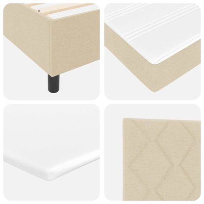 Letto a Sorgente LED con testiera Crema 140 x 190 cm Tessuto | homemem39