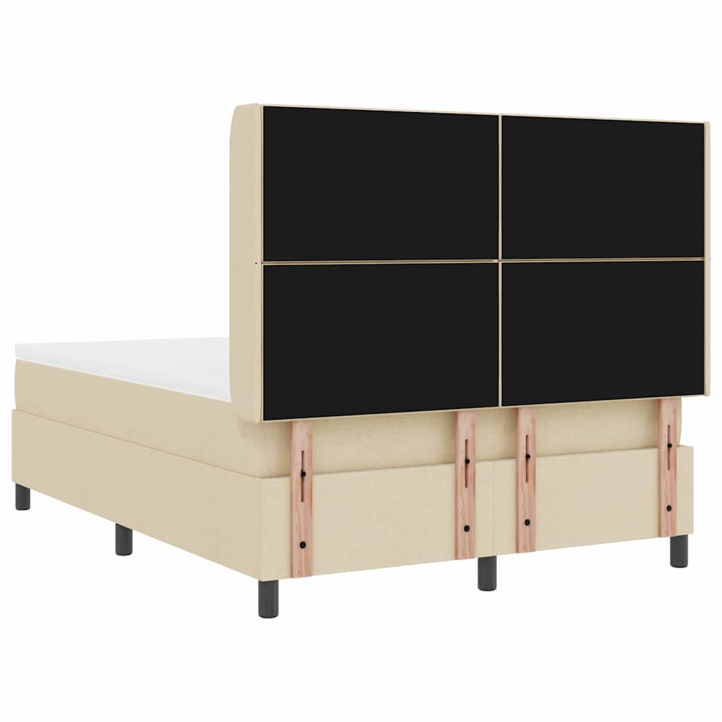 Letto a Sorgente LED con testiera Crema 140 x 190 cm Tessuto | homemem39