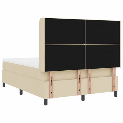 Letto a Sorgente LED con testiera Crema 140 x 190 cm Tessuto | homemem39