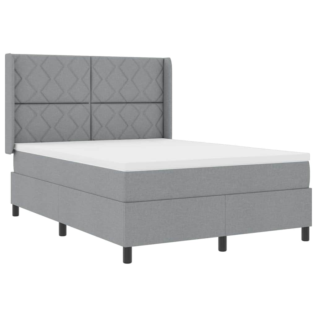 Letto a Sorgente LED Grigio chiaro 140 x 200 cm Tessuto | homemem39