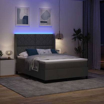 Letto a Sorgente LED Grigio scuro 160 x 200 cm Tessuto | homemem39