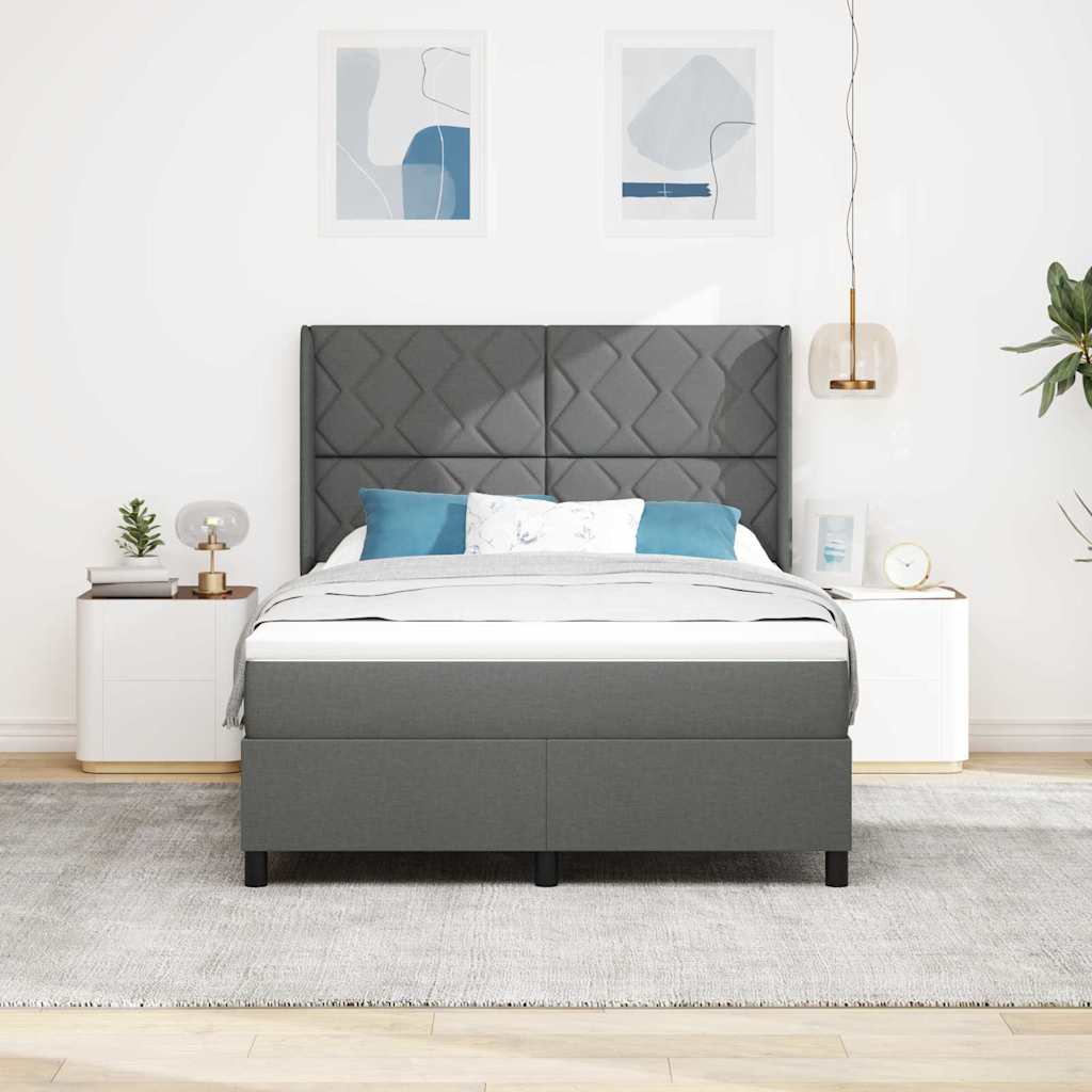 Letto a Sorgente LED Grigio scuro 160 x 200 cm Tessuto | homemem39