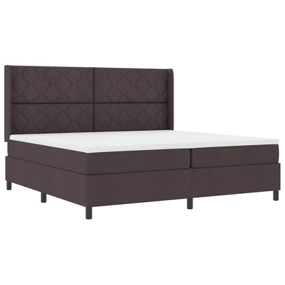 Letto a Sorgente LED Marrone Scuro 200 x 200 cm Tessuto | homemem39