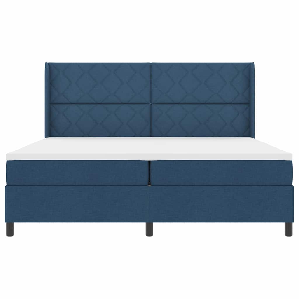 Letto a Sorgente LED con testiera Blu 200 x 200 cm Tessuto | homemem39