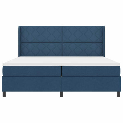 Letto a Sorgente LED con testiera Blu 200 x 200 cm Tessuto | homemem39