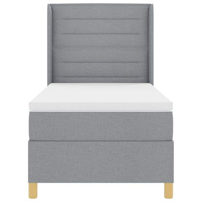 Letto a molle con strisce LED Grigio chiaro 80 x 200 cm Tessuto | homemem39