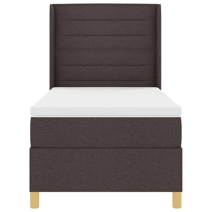 Letto a molle con strisce LED Marrone 90 x 190 cm Tessuto | homemem39