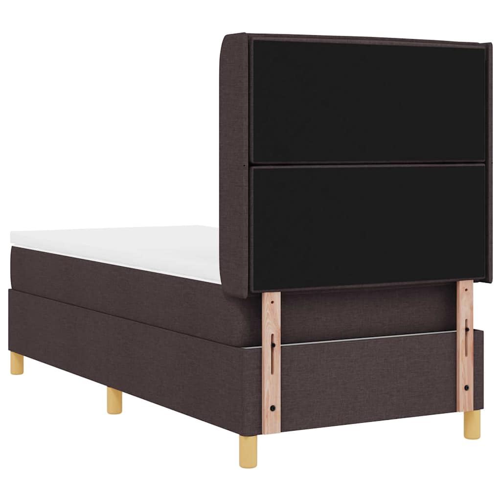 Letto a molle con strisce LED Marrone 90 x 200 cm Tessuto | homemem39