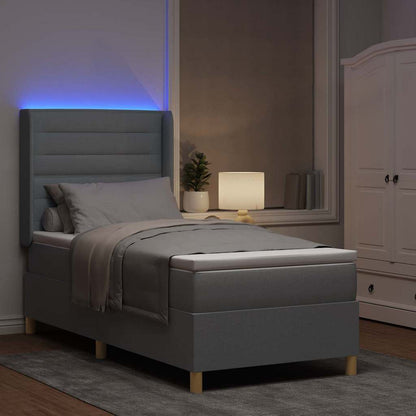 Letto a molle con testiera Grigio chiaro 100 x 200 cm Tessuto | homemem39