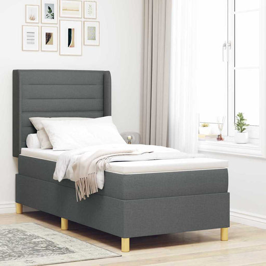 Letto a molle con strisce LED Grigio 100 x 200 cm Tessuto | homemem39