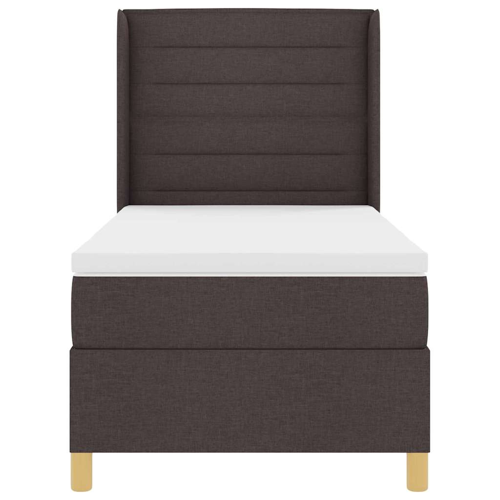 Letto a molle con strisce LED Marrone 100 x 200 cm Tessuto | homemem39