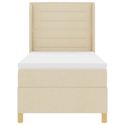 Letto a molle con strisce LED Crema 100 x 200 cm Tessuto | homemem39
