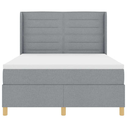 Letto a molle con testiera Grigio chiaro 140 x 190 cm Tessuto | homemem39