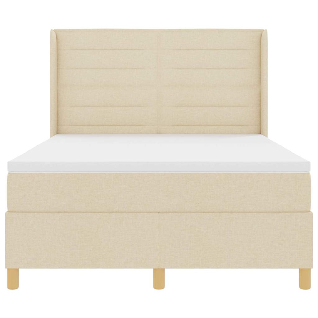 Letto a molle con strisce LED Crema 140 x 190 cm Tessuto | homemem39